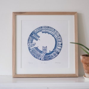 Cambridge University Afstudeercadeau, St. John&#39;s College Cambridge Originele Linoprint- Stijlvol cadeau - Cadeau voor hem - Cadeau voor haar