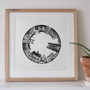 Cambridge University Graduation Gift, Selwyn College Cambridge Original Linoprint- Stylish present - Gift for him - Gift for her