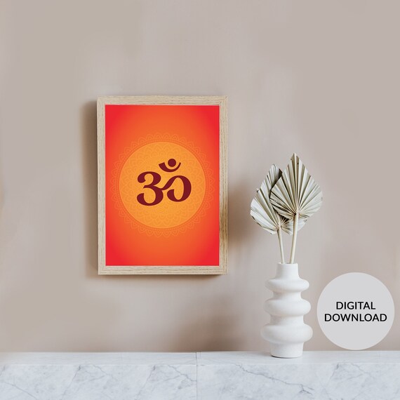 OM Wall Art Printable OM Wall Art Print Hindu Om Symbol Etsy