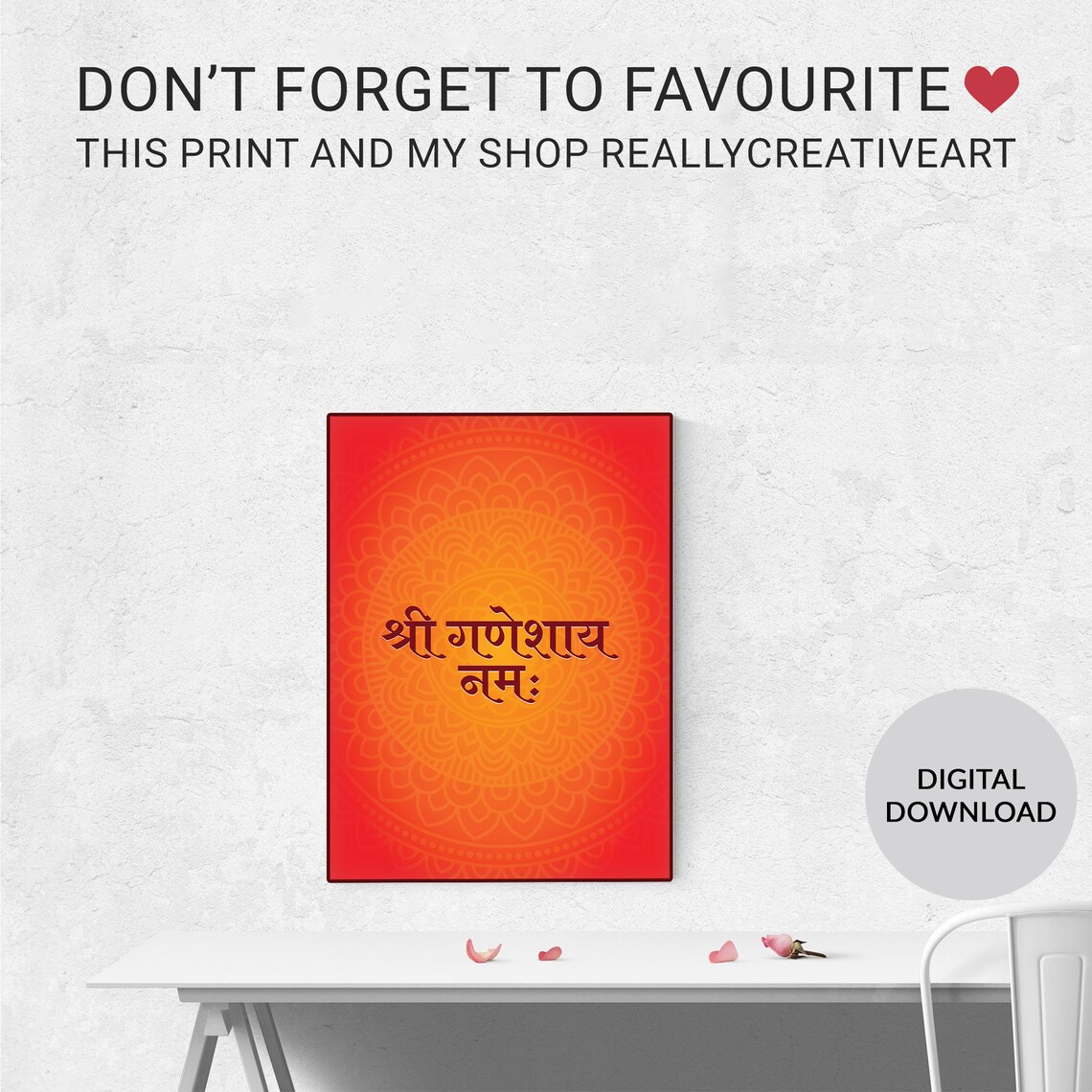 Ganesha Wall Art Printable Lord Ganpati Shree Ganeshay Namah Etsy