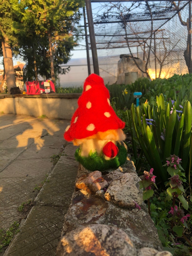 Woolen Mushroom Home decoration Needle Felting Mushroom Felted Mushroom Woolen felt Mushroom| Wool felted mushroom Fairytale