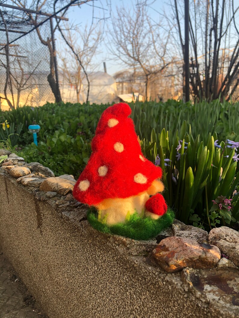 Woolen Mushroom Home decoration Needle Felting Mushroom Felted Mushroom Woolen felt Mushroom| Wool felted mushroom Fairytale