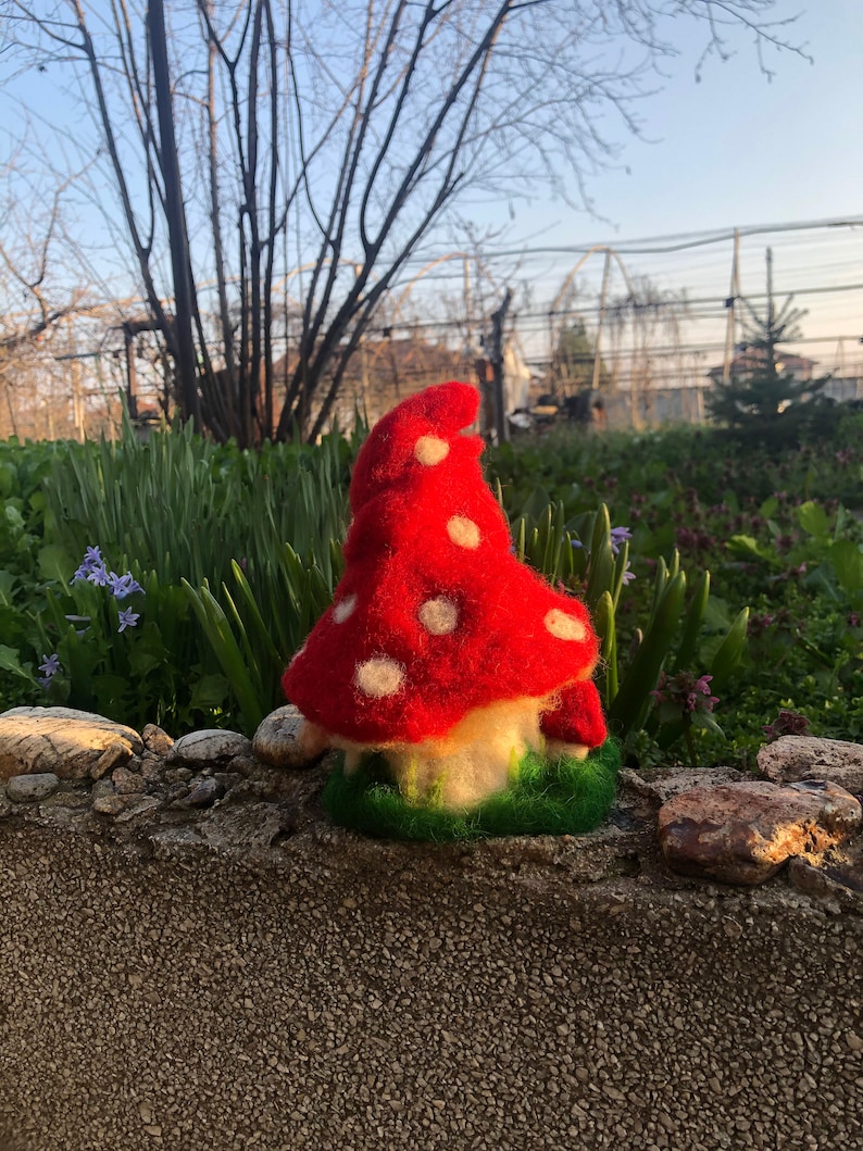 Woolen Mushroom Home decoration Needle Felting Mushroom Felted Mushroom Woolen felt Mushroom| Wool felted mushroom Fairytale