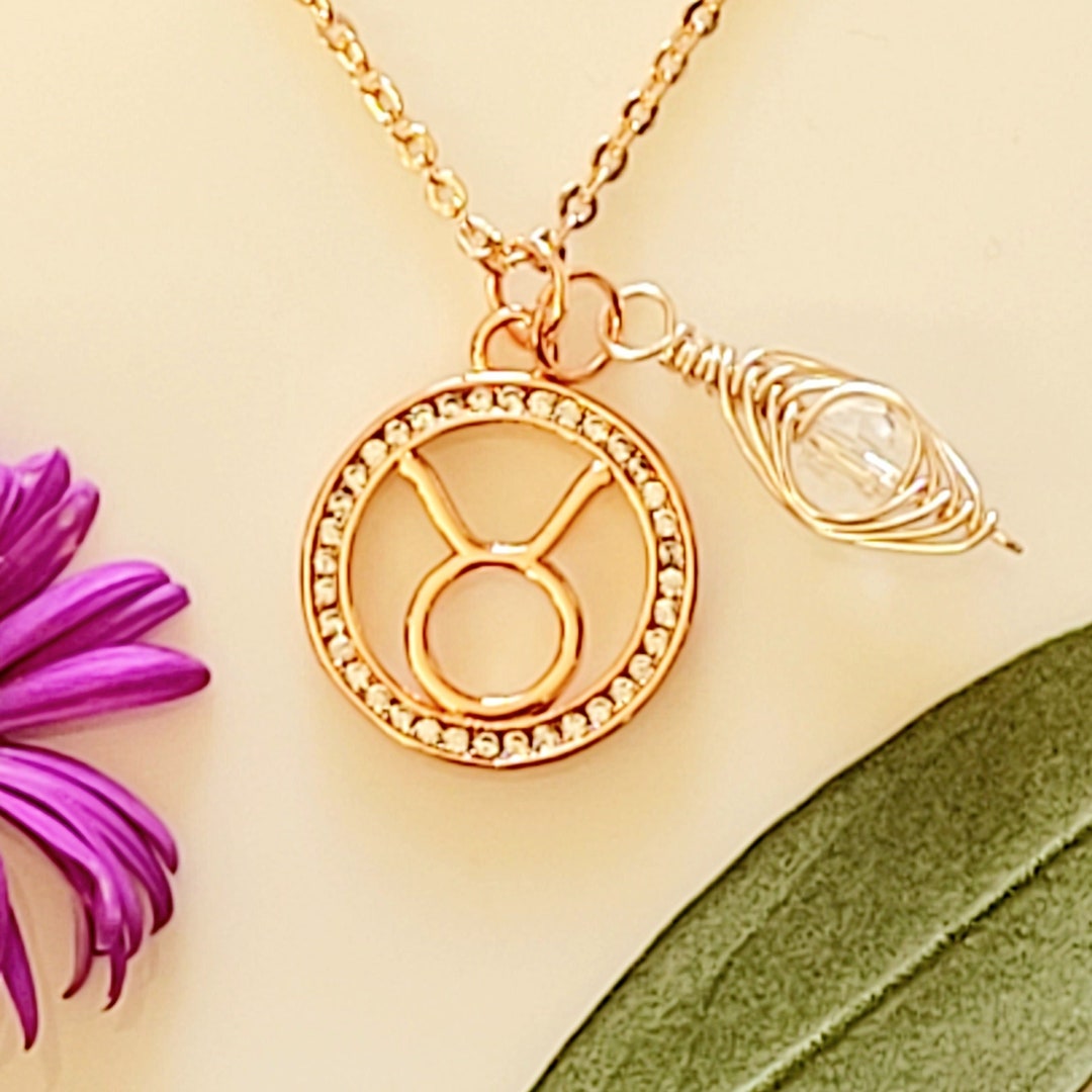 Rose gold deals taurus necklace