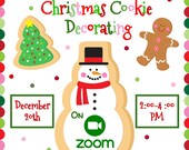 EDITABLE ZOOM Christmas Cookie Decorating Party