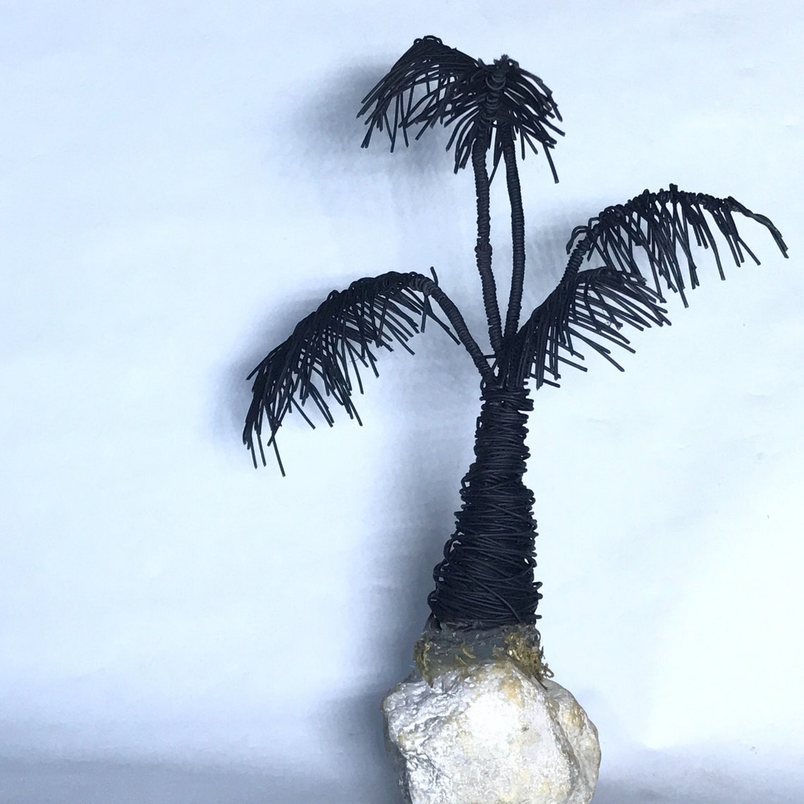 Palm Tree Sculpture Art Wire and Stone Art Works Nature Etsy