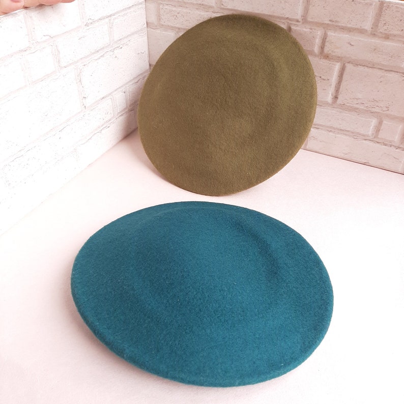Uniform wool beret Army beret Military cap Military hat New condition Army Blue-green or Khaki colors Wool Berets