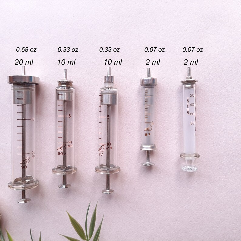Glass syringe 20 ml Vintage syringe 10 ml 2 ml with needle New Etsy