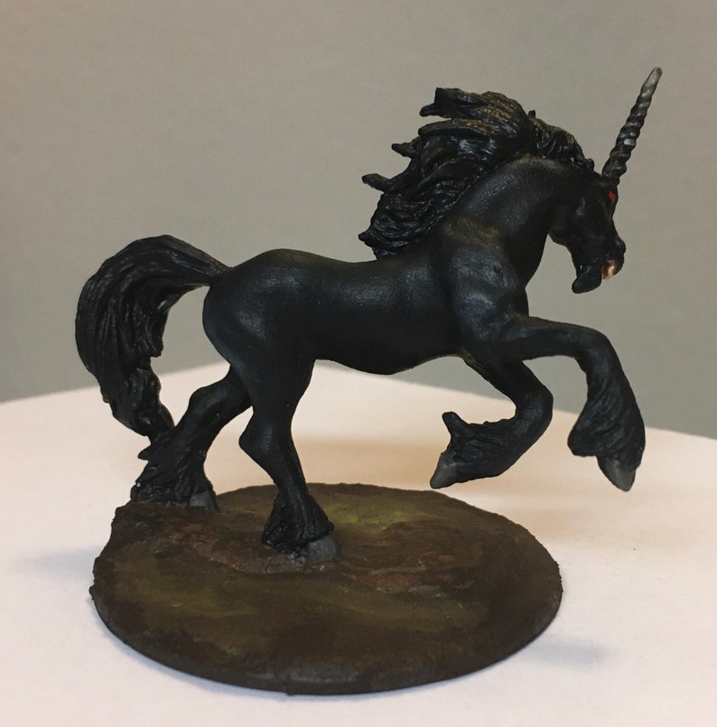 CUSTOM Black Unicorn Painted D&D DnD Dungeons and Dragons Etsy