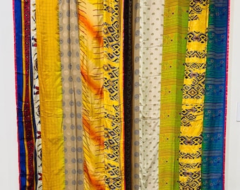 Vintage Seide Sari Vorhang: Upcycled Indische Tür Fenster Dekor