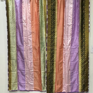 Bohemian Handmade Vintage Door Curtains in Multi Colour Upcycle Silk Sari | Home Décor | Handmade Curtains | Made in India