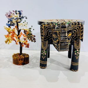 Holz Elefant Tisch Indisches Handwerk Hocker Top Kleiner Couchtisch Geprägte Arbeit Wohnkultur Sammlerstück Indische Kunst