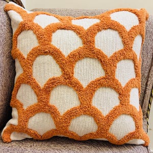 Hand Embroidered 100% Cotton Boho Decorative Throw Pillow Cover, Textured Cushion Cover, Accent Throw Pillowcase 20x20 inch, COVER ONLY