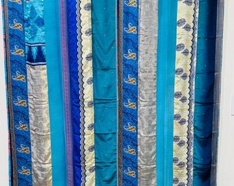 Upcycling Seide Sari Vorhänge (2er Set): Handgefertigte Vorhänge