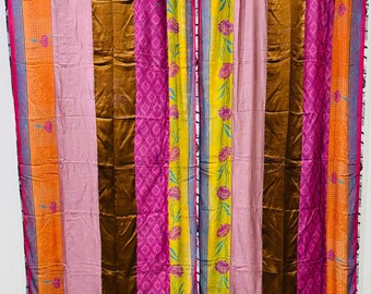 Handmade Silk Sari Curtains (Set of 2): Boho Window Decor