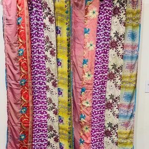 Boho curtain Indian saree curtains | Colorful door curtains for bohemian home decor hippie bedroom curtain | bed curtains yoga decor