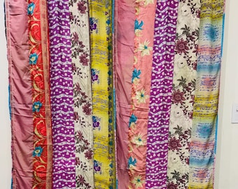 Boho Indische Seide Sari Vorhänge: Upcycled Boho Wohndekor