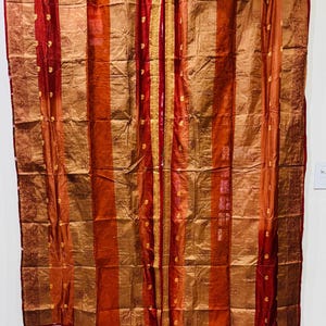 Boho Silk Saree Curtains Upcycled Handmade Saree Curtain with Saree strips Window and door Sheer Hippie Curtain Bohemian Sari Curtain