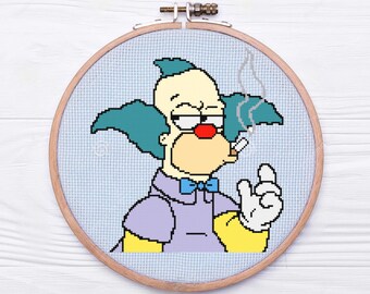 Krusty The Clown Iron-On Patch – The Simpsons Embroidered Collectible