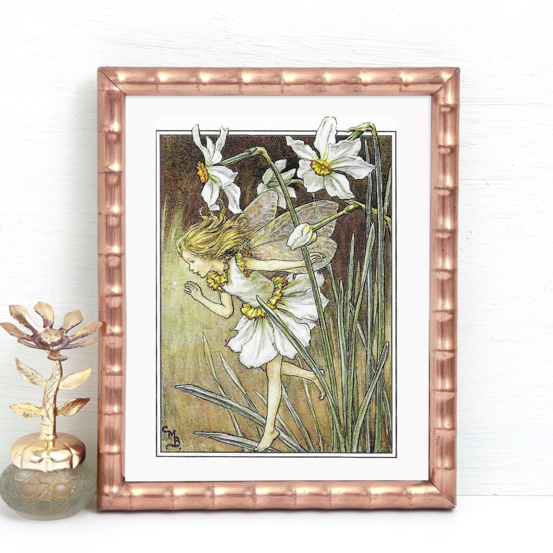 The Narcissus Fairy Unframed Vintage Flower Fairy Print Etsy