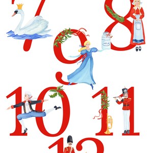 12 Days of Christmas Watercolor Clipart, Christmas Song Illustration ...