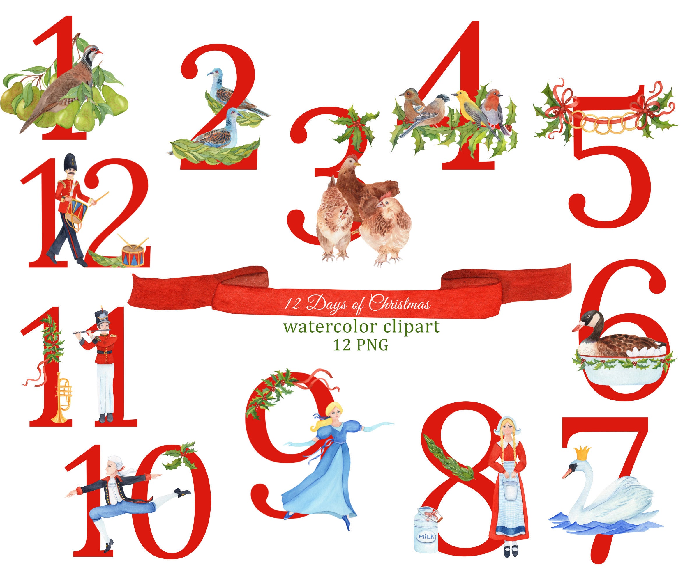 12 Days of Christmas Paper Dinner Napkin