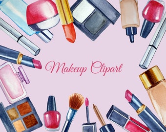 Watercolor makeup clipart, Fashion clipart, Girls planner stickers, Beauty blogger clipart