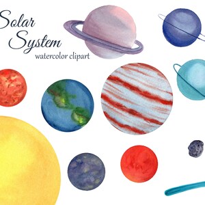 Sonnensystem Aquarell Clipart, Planeten, Weltraum Clip art