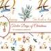 The 12 Days of Christmas Watercolor PNG Clipart With Gold Numbers for ...