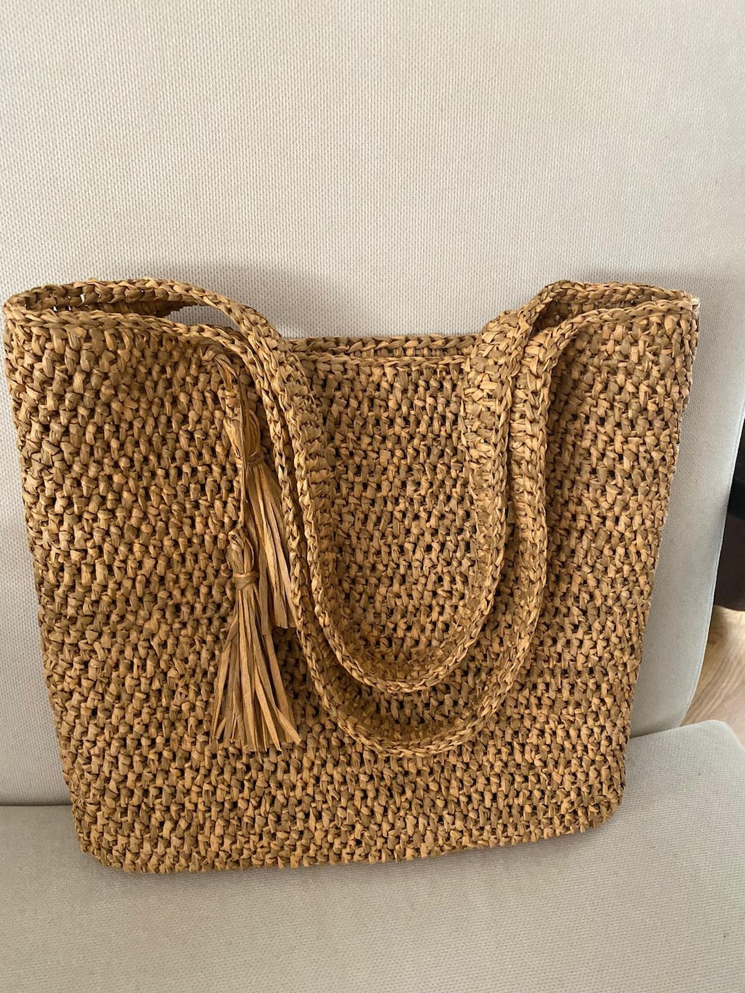 Tote Bag Bags Raphia Raffia Crochet Straw - Etsy