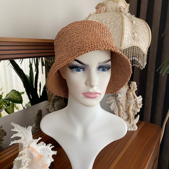 Handmade Crochet Paper Rope Bucket Hat Beach Hat Summer Hat - Etsy