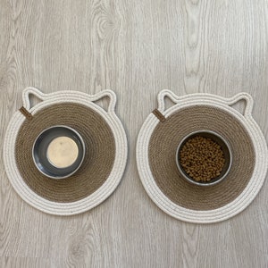 Double Pet food, Cat Food Mat, Cat mat, handmade mat, cat mat, custom pet mat, cat food mat, pet supplies