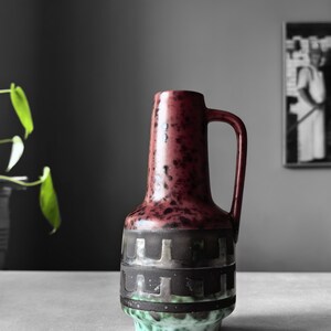 Piękny wazon fat lava VEB Haldensleben 4070 B Ceramika lata 60, stary wazon