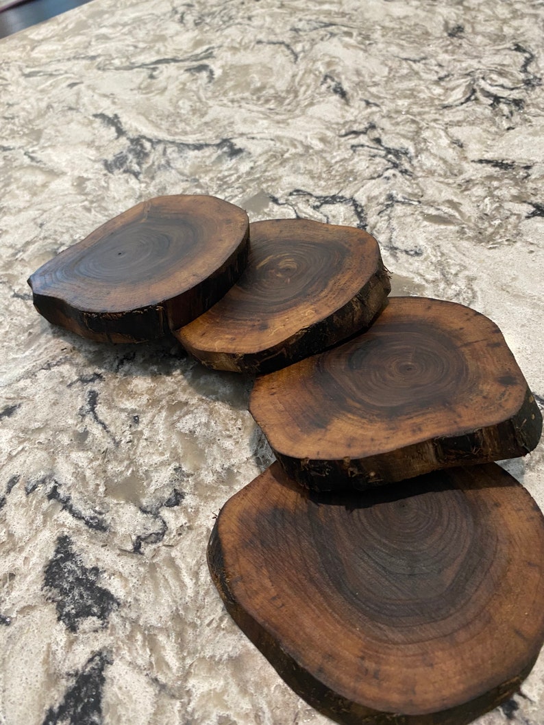 Black Walnut Wood Coasters, Rustic Wood, Wood Slices, Reclaimed Wood, Live Edge, Handmade, Upcycled Wood image 3