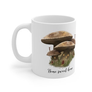Mushrooms With Frog House Ceramic 11oz Mug hh569 