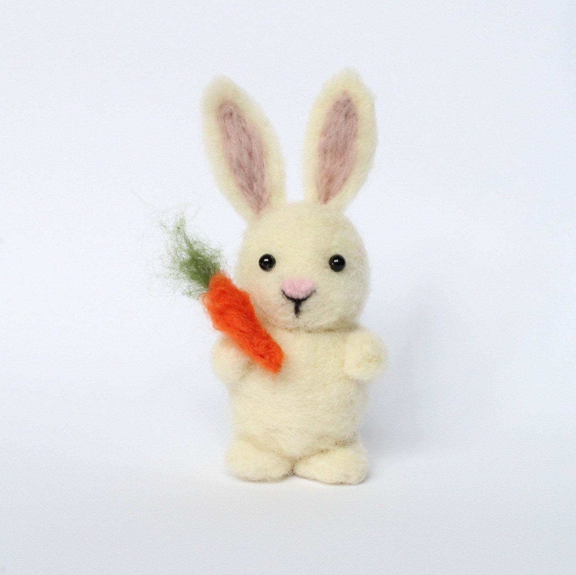 Cute Little Needle Felt Bunny With Carrot - Etsy
