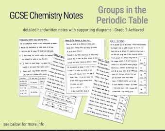 gcse chemistry revision notes topic 1 atomic structure and etsy