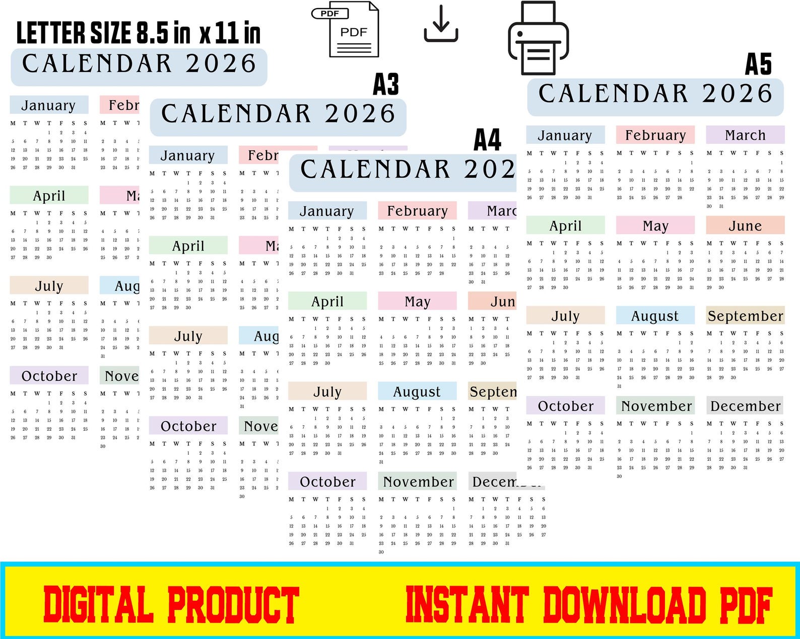 2026 Calendar 2026 Yearly Calendar Printable 2026 Letter Size A3 A4 A5 2026-calendar-2026-yearly-calendar-printable-2026-letter-size-a3-a4-a5