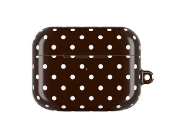 Brown Polka Dot AirPod Case, Stylish Wireless Earbud Holder, Cute Gift for Music Lovers, Trendy Accessory, Fun Essential, airpods