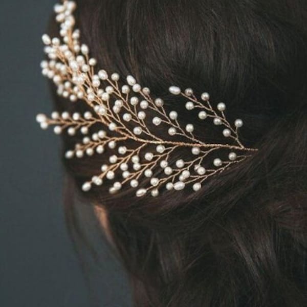 Accessoires de cheveux Femmes Mariage Mariée Fleur Clip Épingle à cheveux Headband Crystal Clips Strass Perle Bun Mode Grande Griffe Bijoux Broche