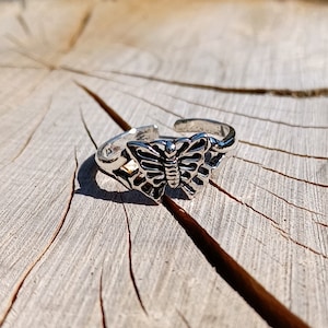 Sterling Silver Adjustable Butterfly Toe Ring