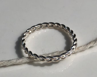 Sterling Silver Rope Pattern Ring - Etsy