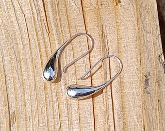 Sterling Silver Liquid Metal Teardrop Earrings