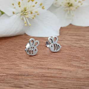 Sterling Silver Bumble Bee Stud Earrings