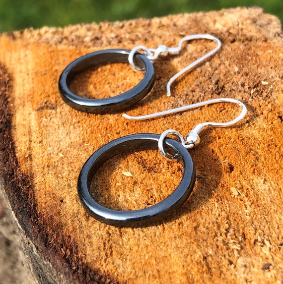 Hematite drop earrings deals