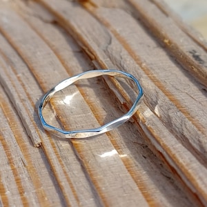 Sterling Silver Delicate Faceted Stacker Ring image 1