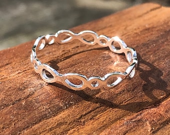 【SCENERITY】Infinity silver ring 925 Sterling Silver Infinity Star Cz Band Ring Rhodium