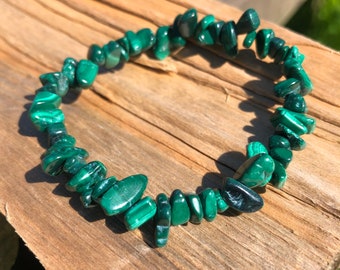 Malachite Gem Chip Bracelet