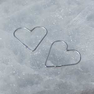Delicate Sterling Silver Heart Shaped Sleeper Earrings