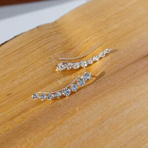 Sterling Silver Sparkling Ear Climbers image 5